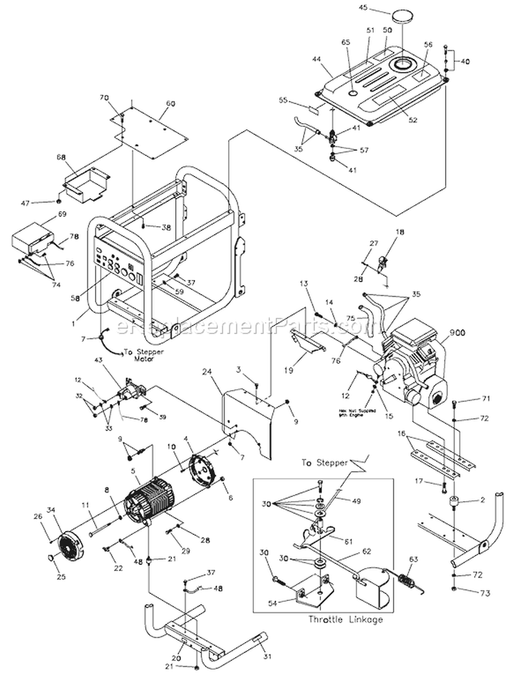 Page C Diagram and Parts List for 030337-0  Briggs and Stratton Generator